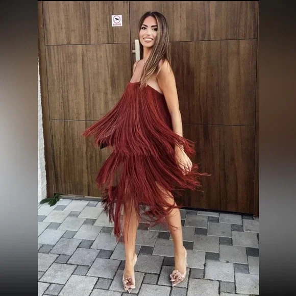 Zara strappy fringed dress 2712/835 286/019 - Picture 7 of 12